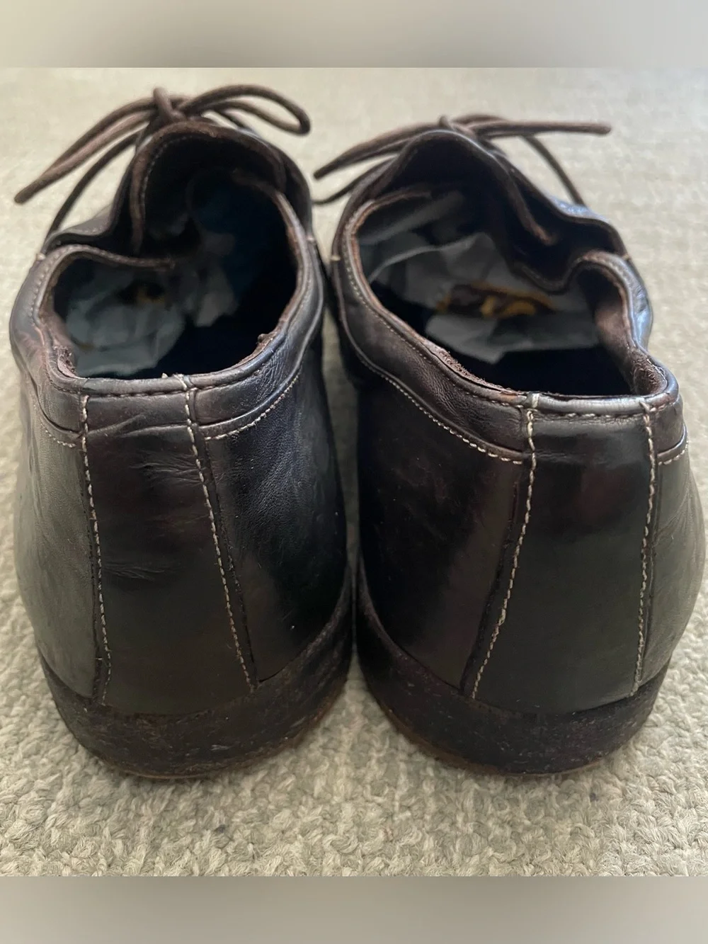 ALEXANDER McQUEEN Dark Brown Leather Lace-Up Oxfords & Dust Bag